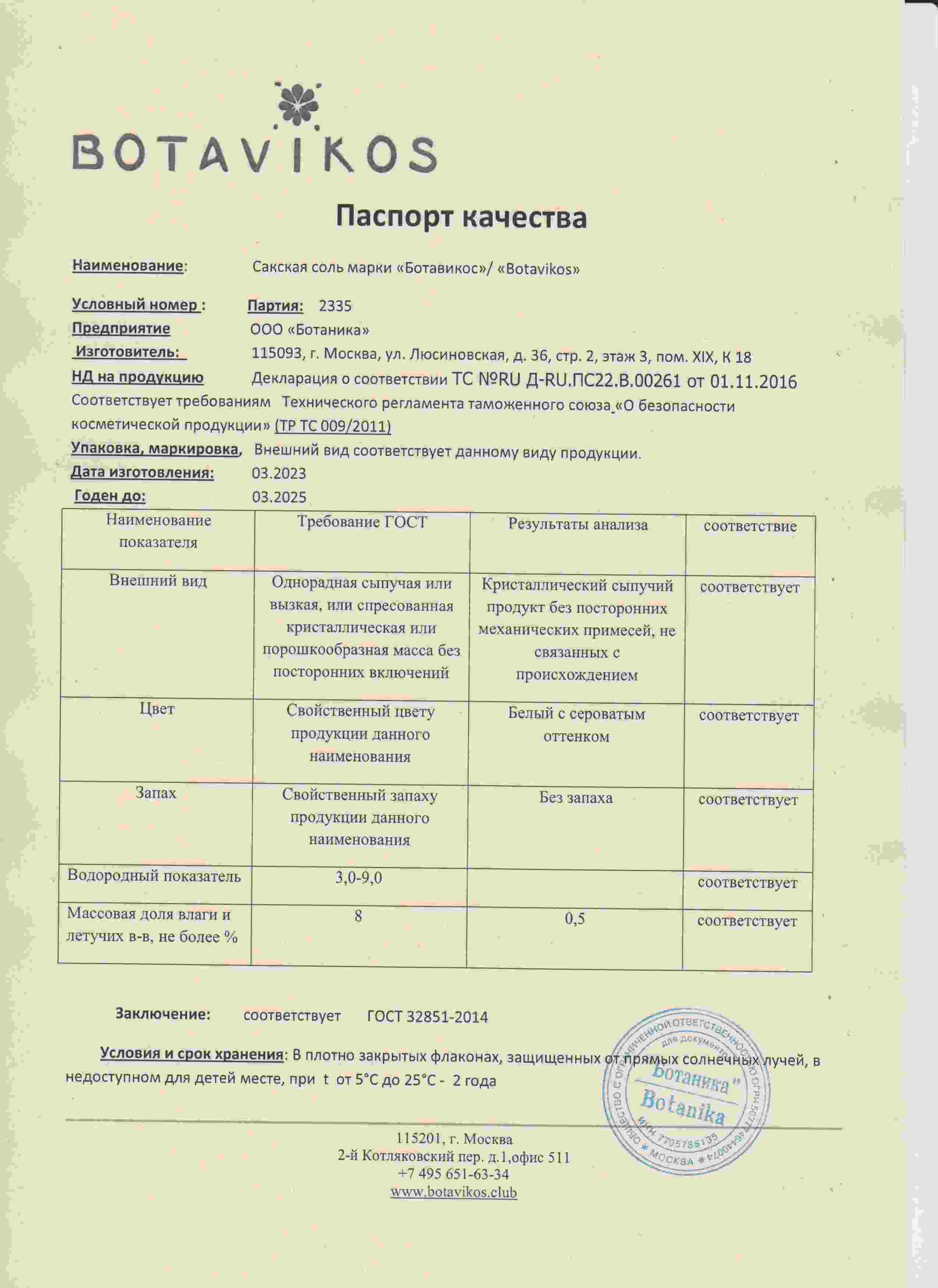 Паспорт №032023